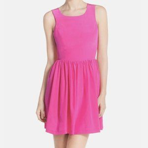 Amanda Uprichard Pink Silk Fit & Flare Emmie Dress